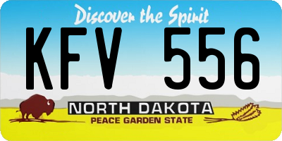 ND license plate KFV556