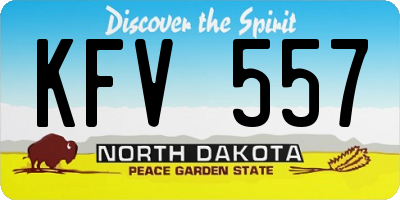 ND license plate KFV557