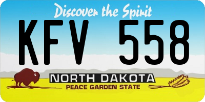 ND license plate KFV558