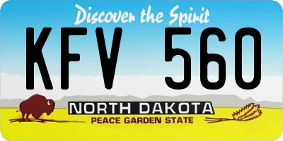 ND license plate KFV560