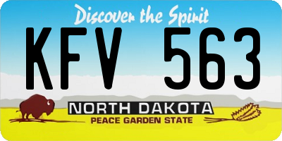 ND license plate KFV563