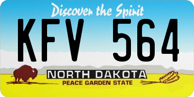 ND license plate KFV564