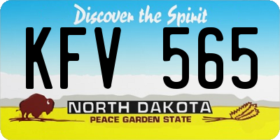 ND license plate KFV565