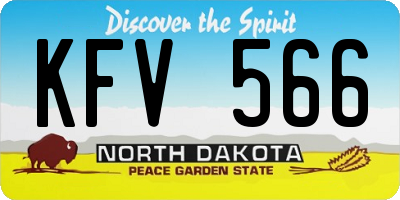 ND license plate KFV566