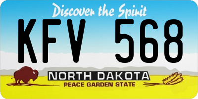 ND license plate KFV568