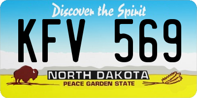 ND license plate KFV569