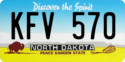 ND license plate KFV570