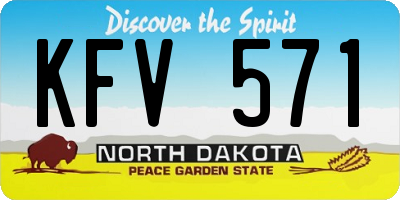 ND license plate KFV571