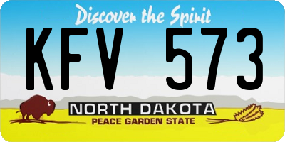 ND license plate KFV573