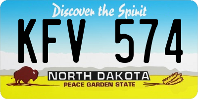 ND license plate KFV574
