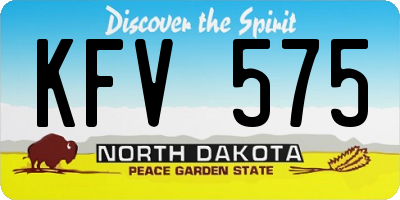 ND license plate KFV575