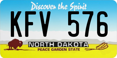 ND license plate KFV576