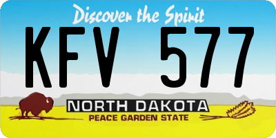 ND license plate KFV577