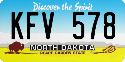 ND license plate KFV578