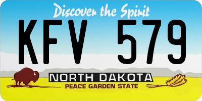 ND license plate KFV579
