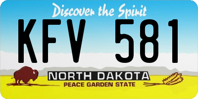ND license plate KFV581
