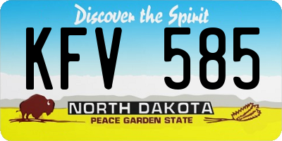 ND license plate KFV585