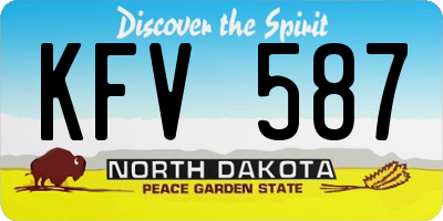 ND license plate KFV587