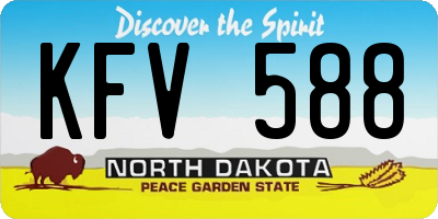 ND license plate KFV588