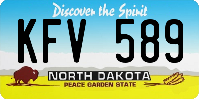 ND license plate KFV589