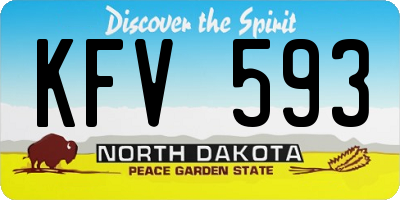 ND license plate KFV593