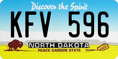 ND license plate KFV596