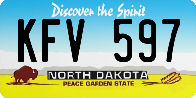 ND license plate KFV597