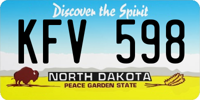 ND license plate KFV598
