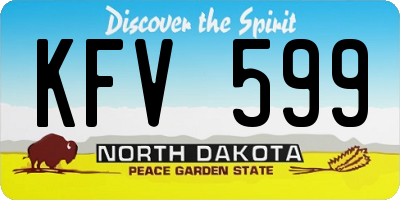ND license plate KFV599