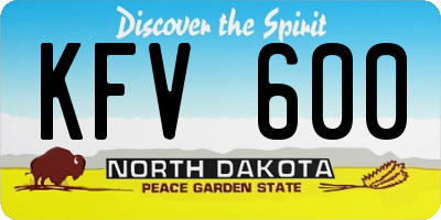 ND license plate KFV600