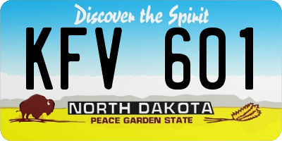 ND license plate KFV601