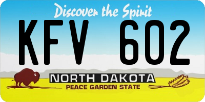 ND license plate KFV602