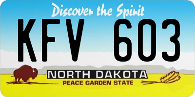 ND license plate KFV603