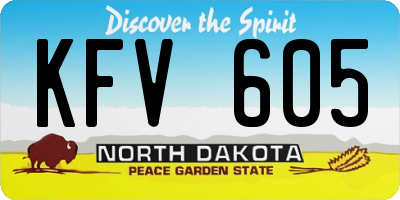ND license plate KFV605
