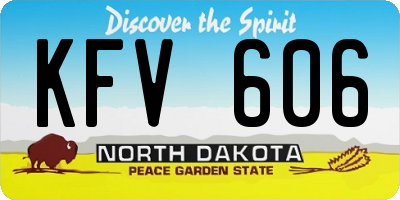 ND license plate KFV606