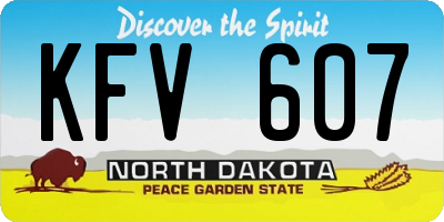 ND license plate KFV607