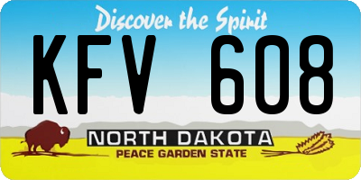 ND license plate KFV608