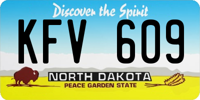 ND license plate KFV609