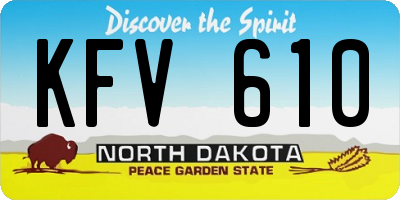 ND license plate KFV610