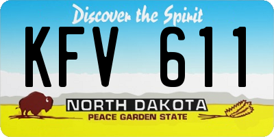 ND license plate KFV611