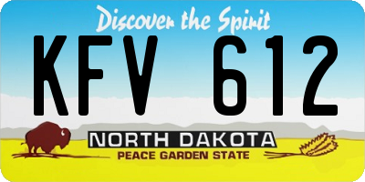 ND license plate KFV612