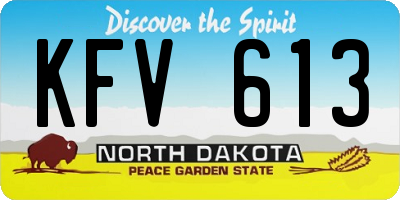 ND license plate KFV613