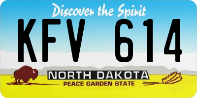ND license plate KFV614