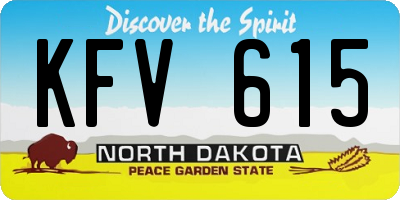 ND license plate KFV615