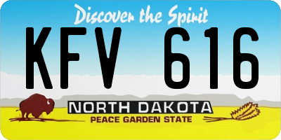 ND license plate KFV616