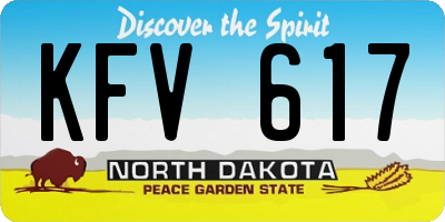 ND license plate KFV617