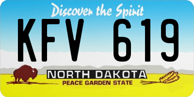 ND license plate KFV619