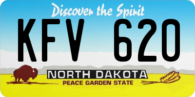 ND license plate KFV620