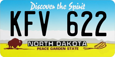 ND license plate KFV622