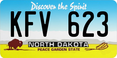 ND license plate KFV623